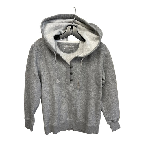 Sweatshirt Hoodie By Eddie Bauer In Grey, Size: S