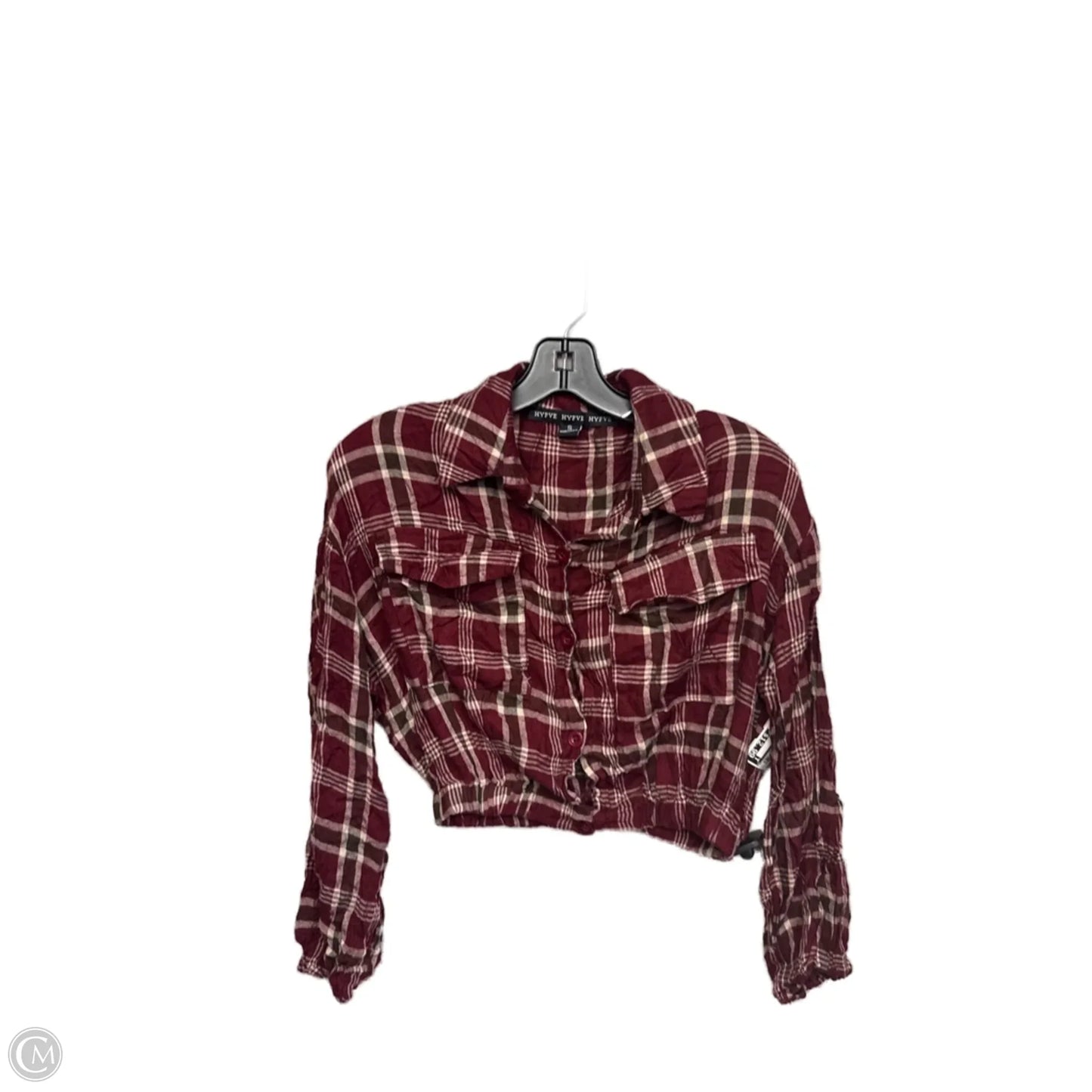 Top Long Sleeve By Hyfve In Plaid Pattern, Size: S