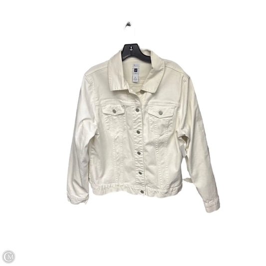 Jacket Denim By Gap In White Denim, Size: Xxl
