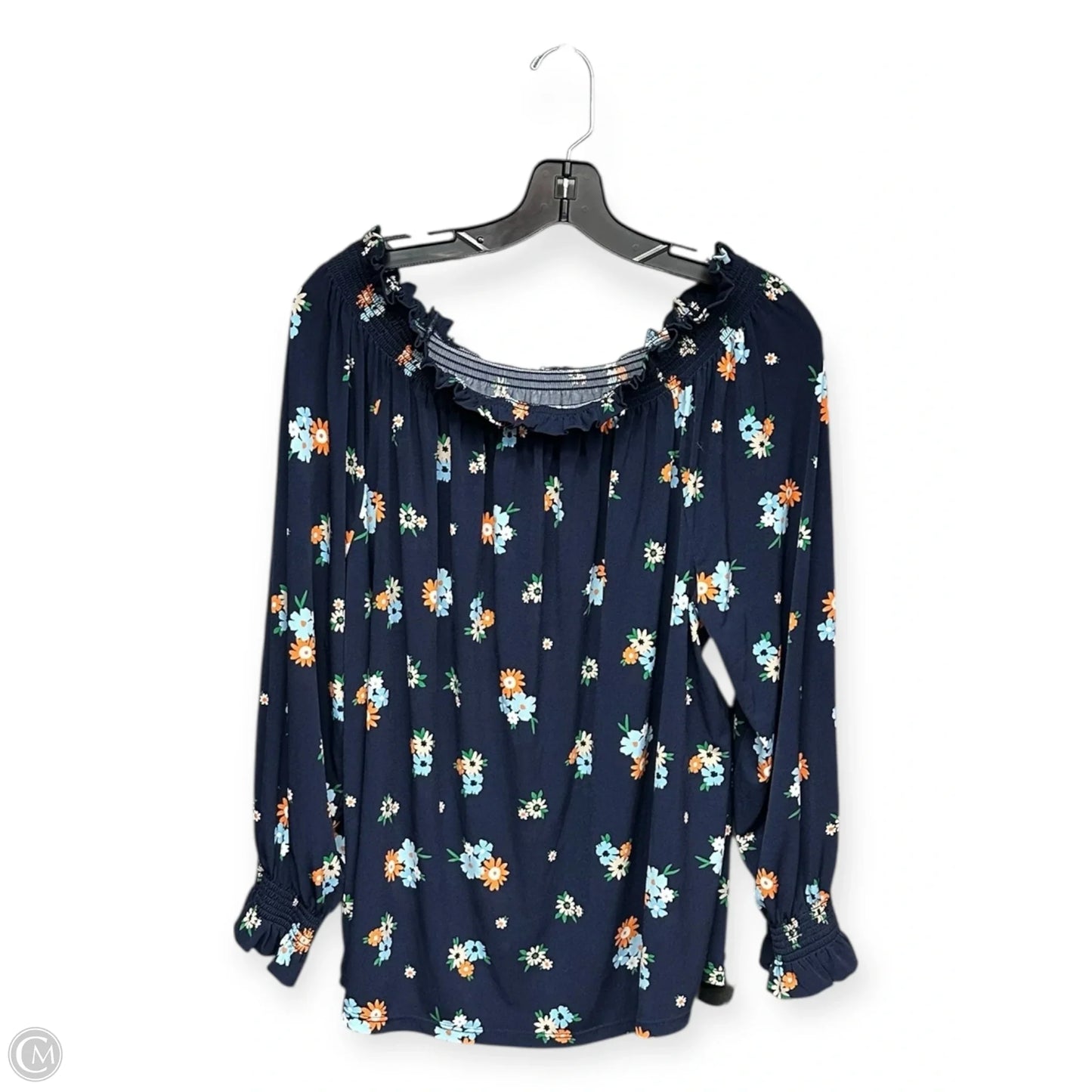 Top Long Sleeve By Charter Club In Floral Print, Size: Xl