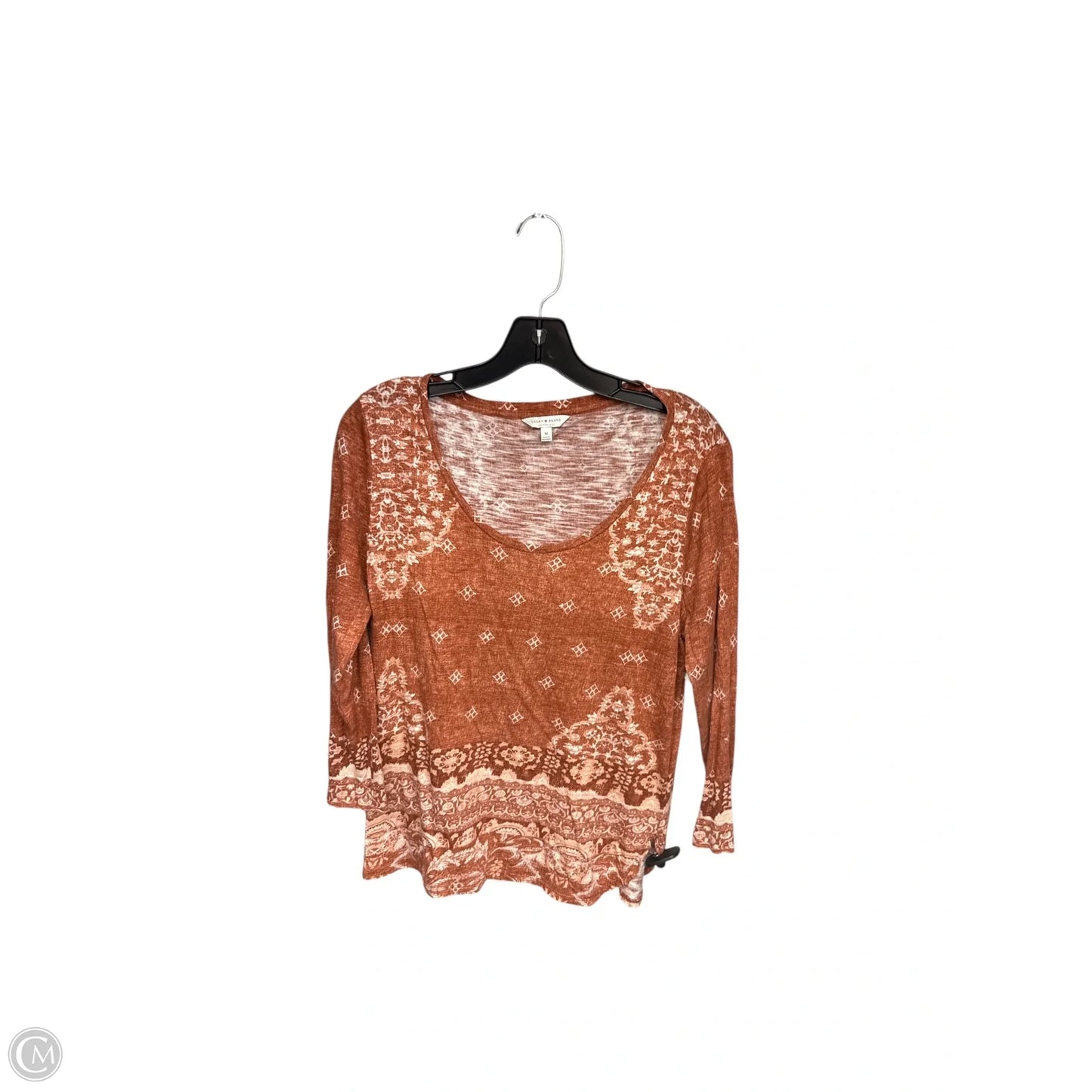 Top Long Sleeve By Lucky Brand In Orange, Size: M