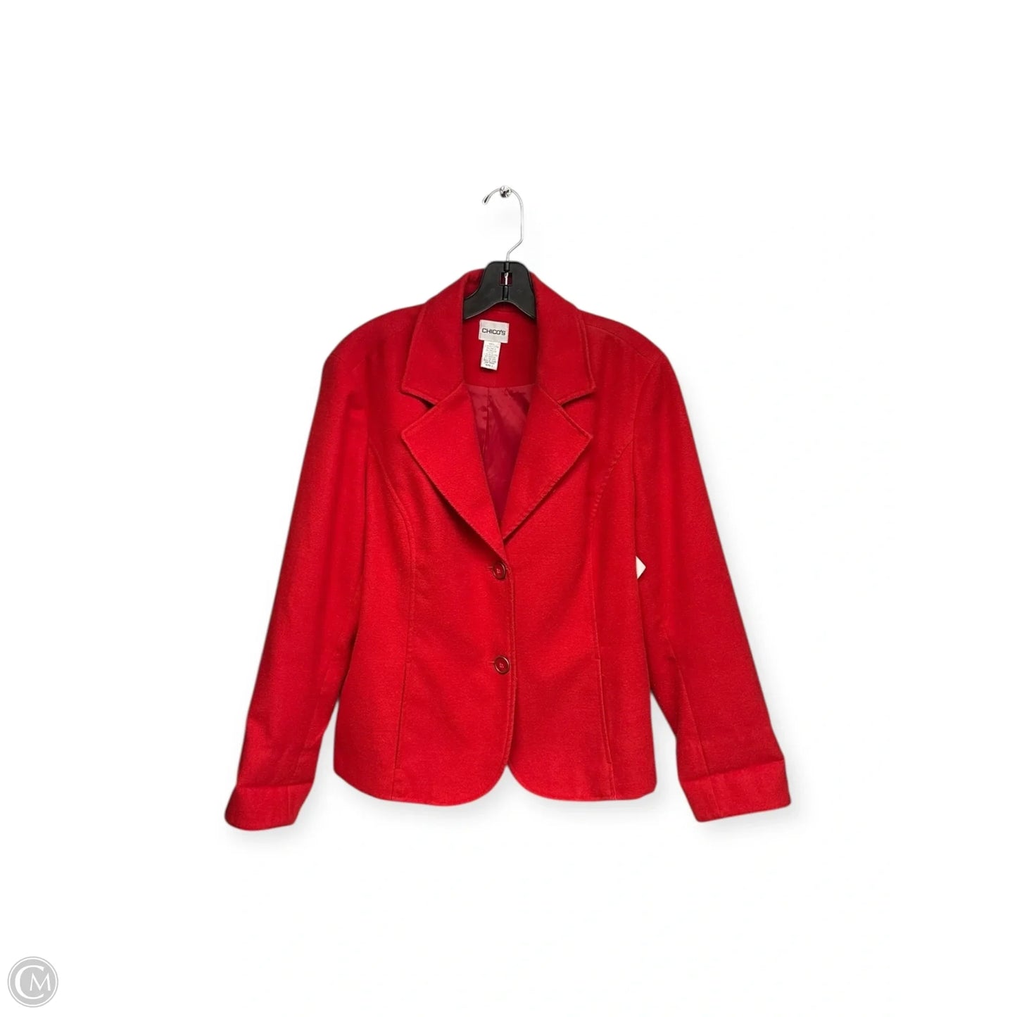 Coat Peacoat By Chicos In Red, Size: L