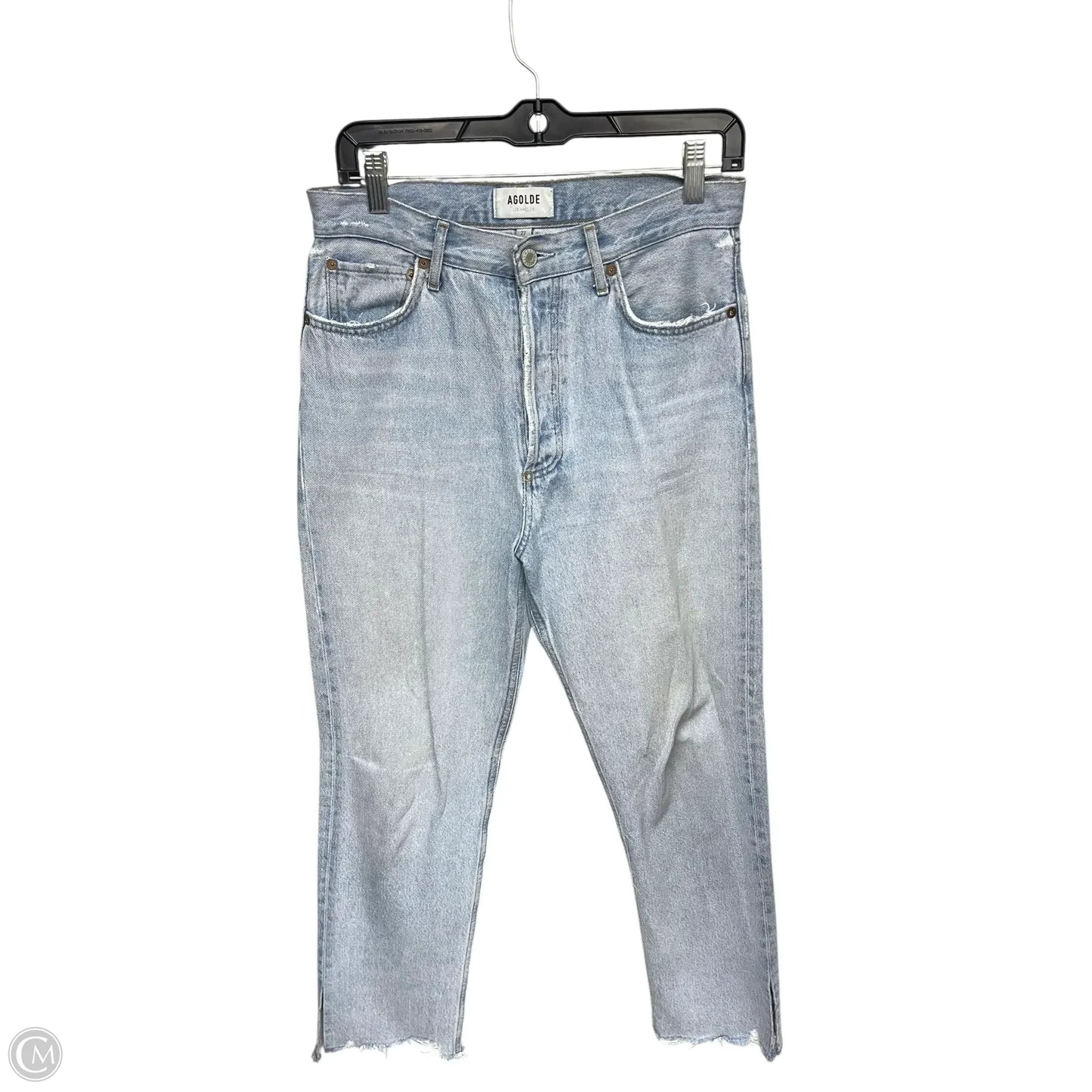 Jeans Straight By Agolde In Blue Denim, Size: 27