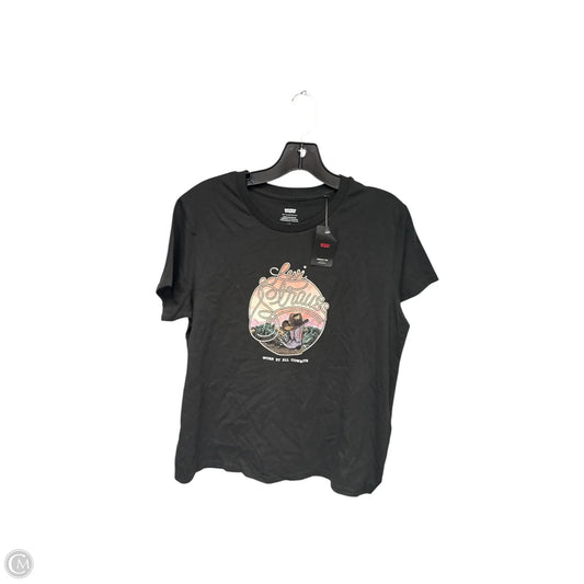 Top Short Sleeve By Levis In Black, Size: L