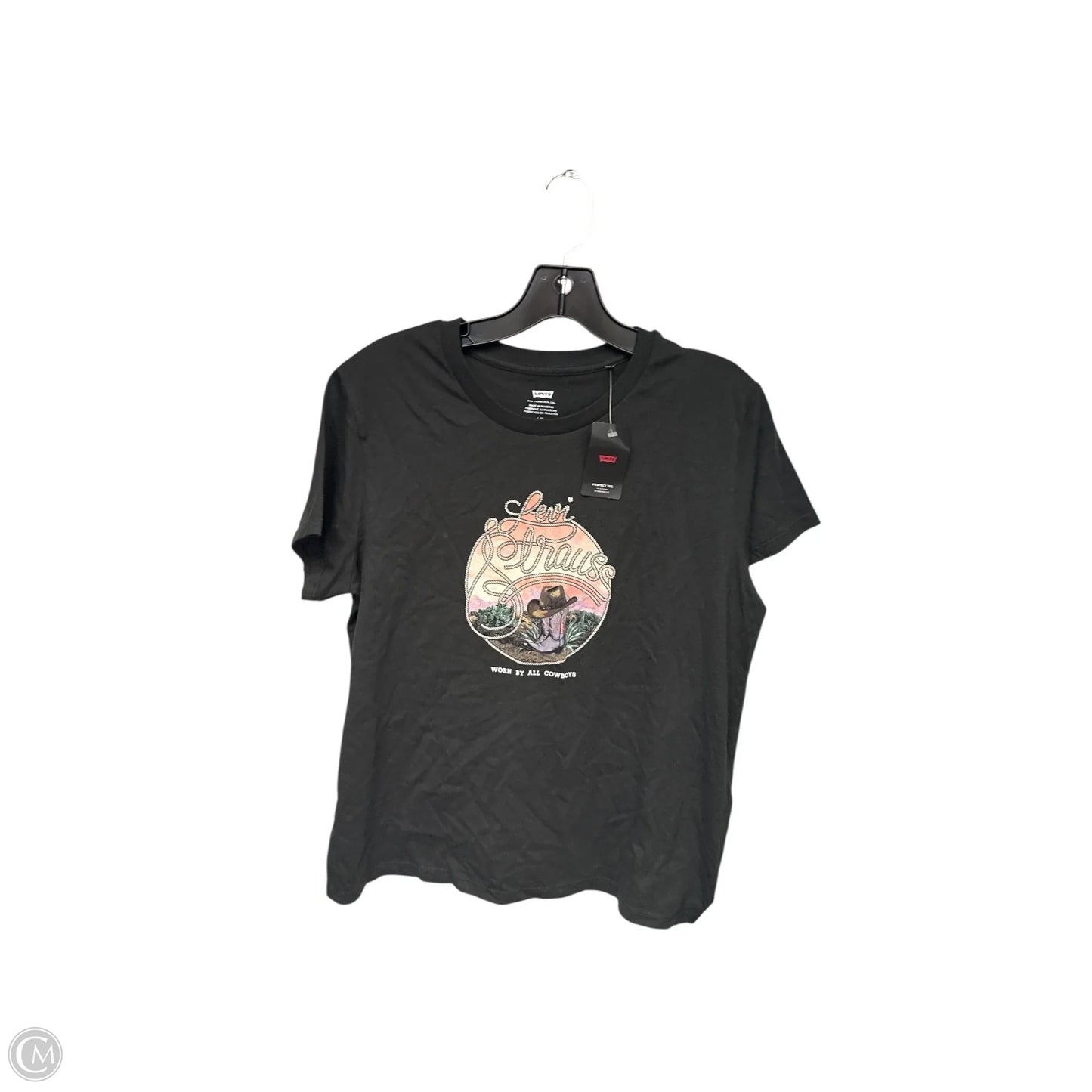 Top Short Sleeve By Levis In Black, Size: L