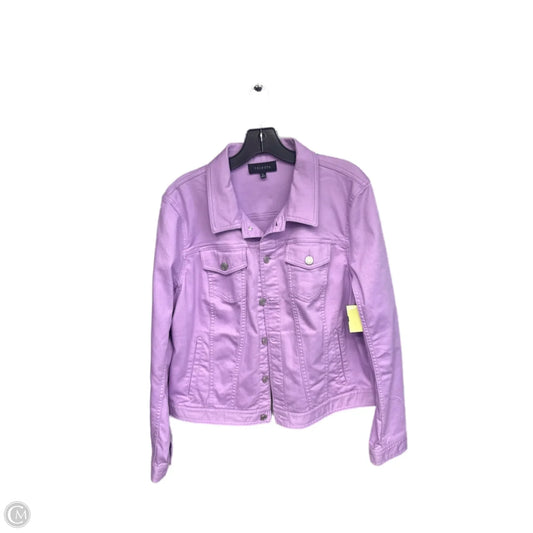 Jacket Denim By Talbots In Purple Denim, Size: Xl