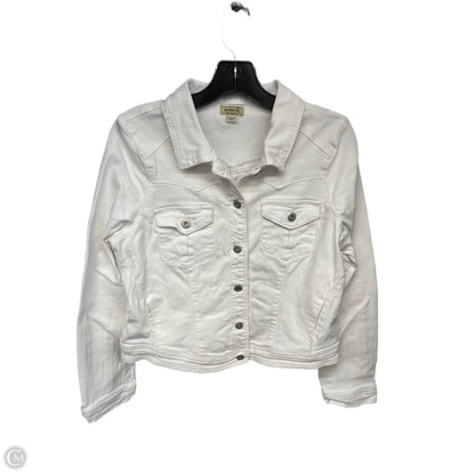 Jacket Denim By One World In White Denim, Size: L
