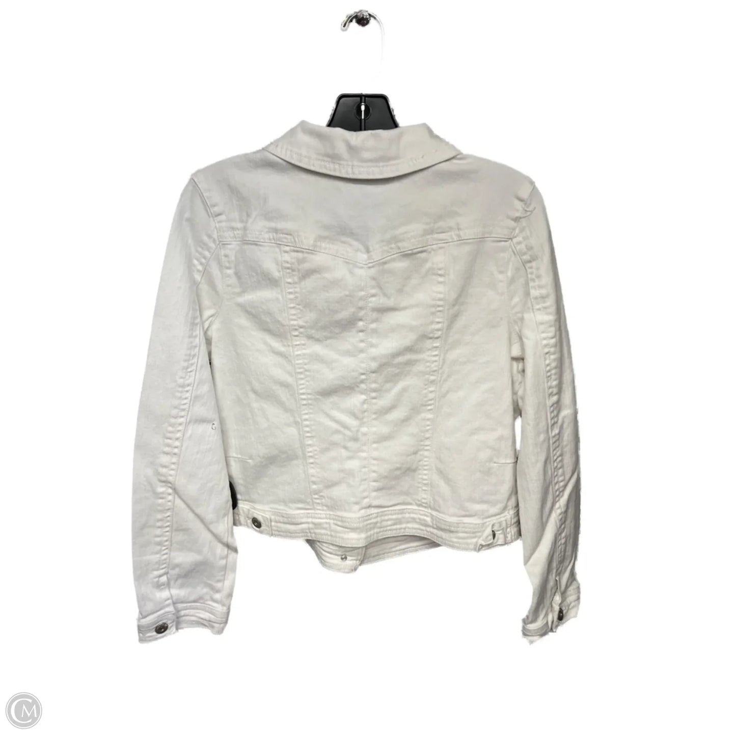 Jacket Denim By One World In White Denim, Size: L