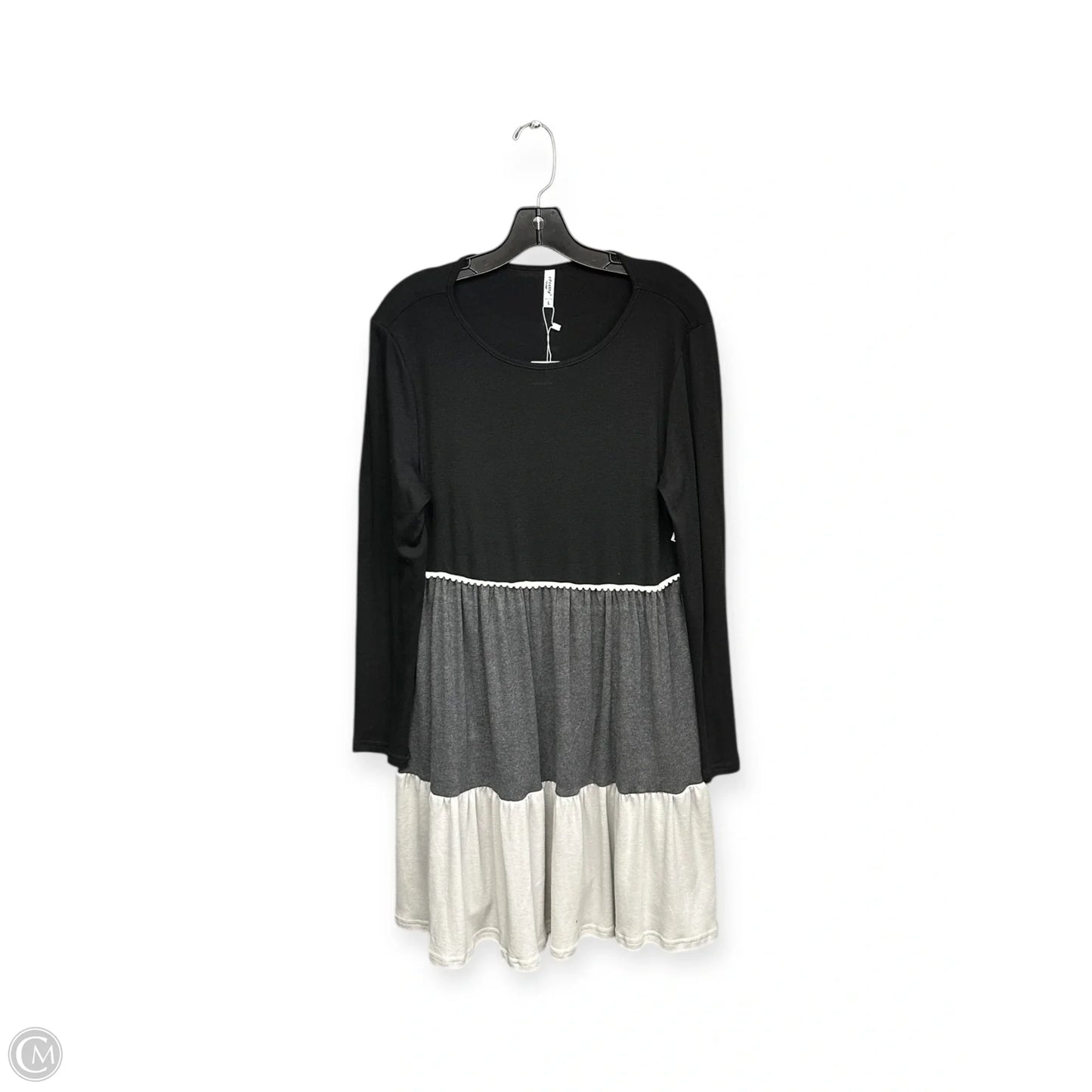 Dress Casual Midi By Cme In Black & Grey, Size: L