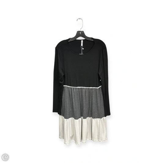 Dress Casual Midi By Cme In Black & Grey, Size: L