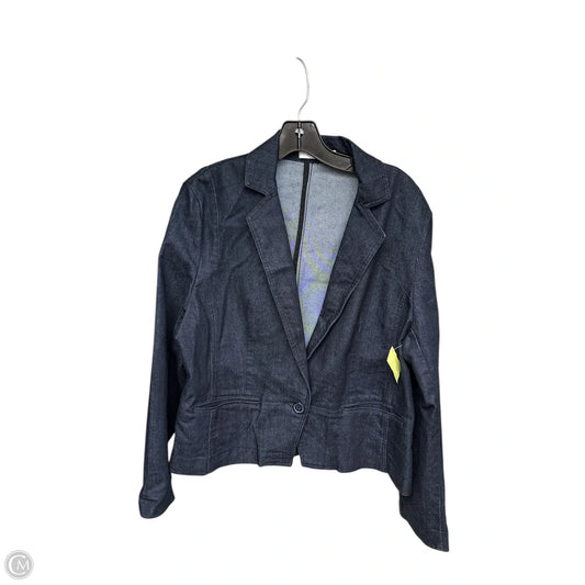 Blazer By Ellen Tracy In Blue Denim, Size: M