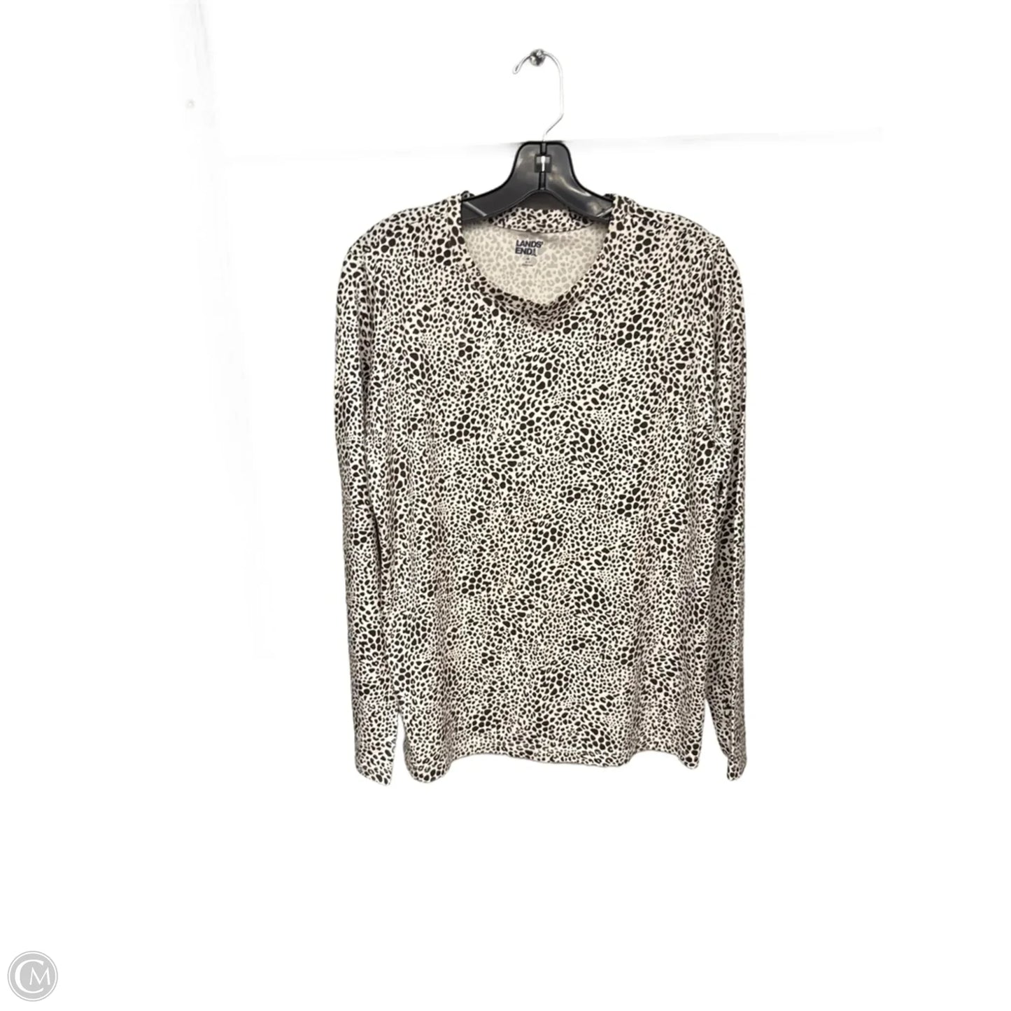 Top Long Sleeve By Lands End In Brown & Cream, Size: M