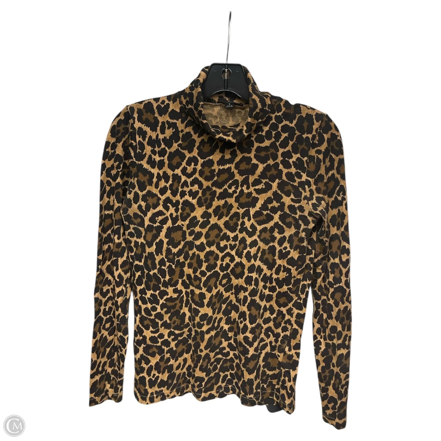 Top Long Sleeve Basic By J. Crew In Animal Print, Size: S