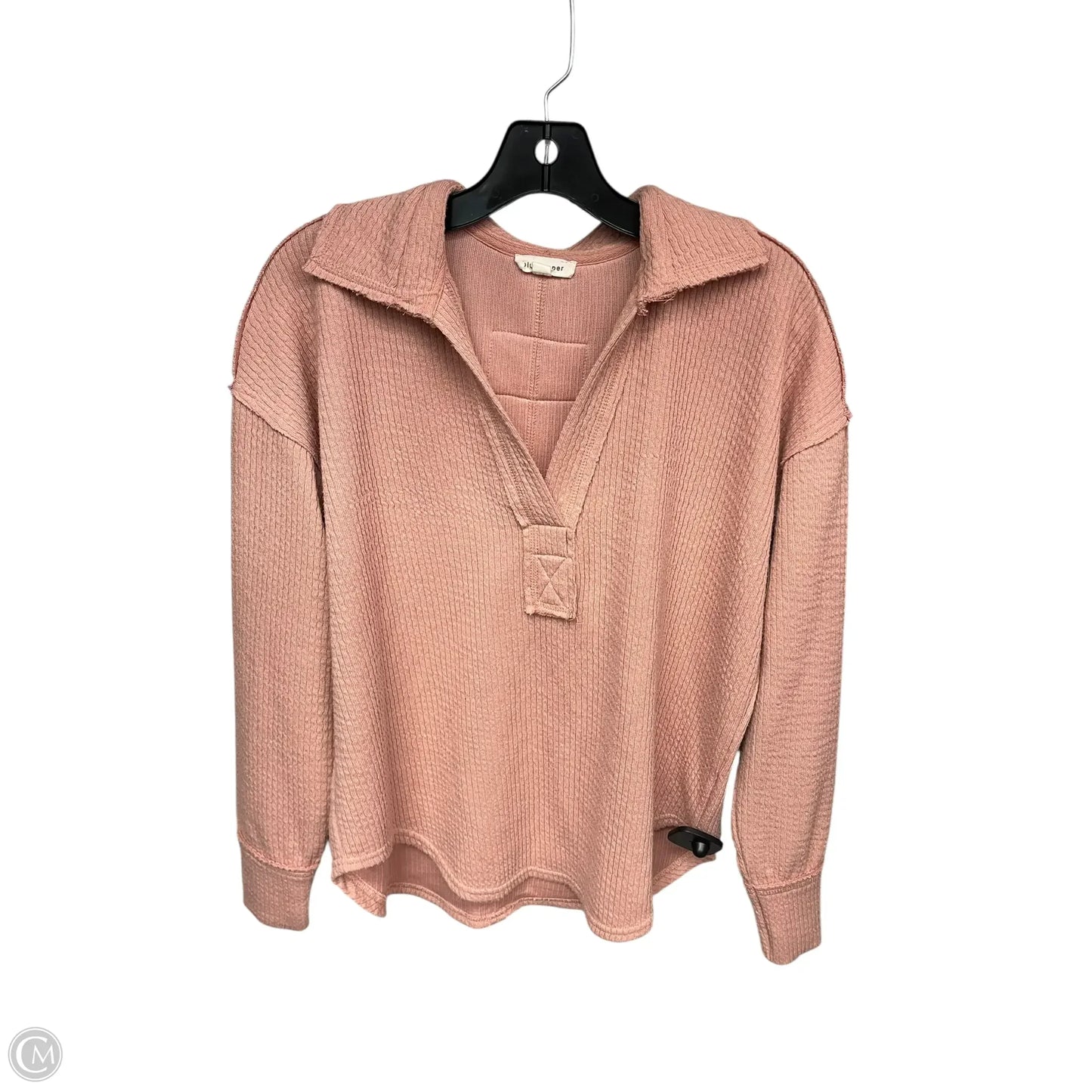 Top Long Sleeve By Blu Pepper In Peach, Size: S