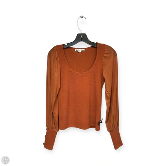 Top Long Sleeve By Hyfve In Orange, Size: S