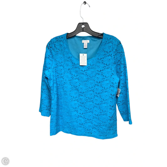 Top 3/4 Sleeve By Chicos In Blue, Size: S