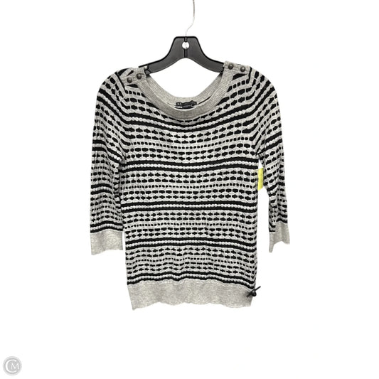 Top 3/4 Sleeve By Armani Exchange In Black & Grey, Size: L