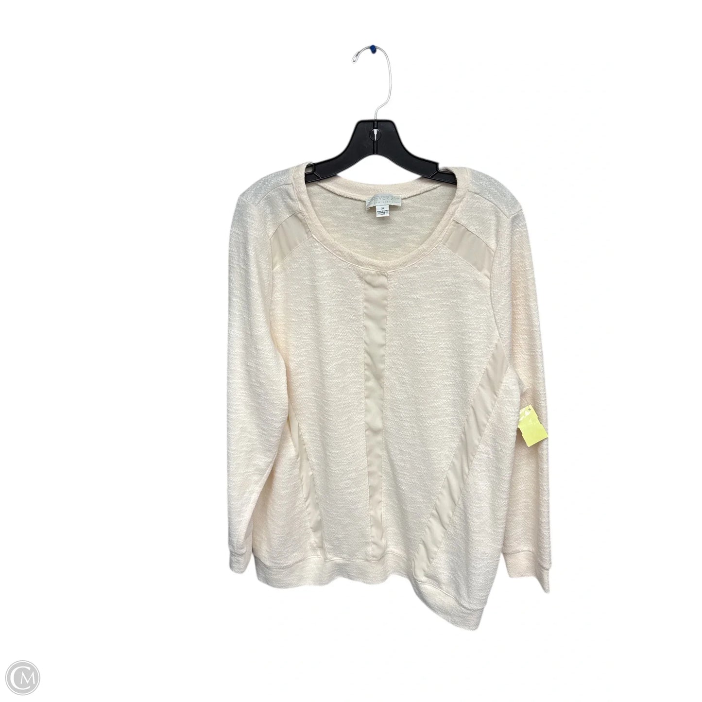 Blouse Long Sleeve By Forever 21 In Cream, Size: 3x