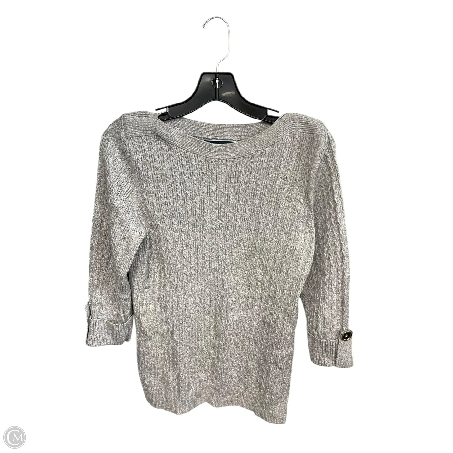 Top 3/4 Sleeve By Karen Scott In Grey, Size: L