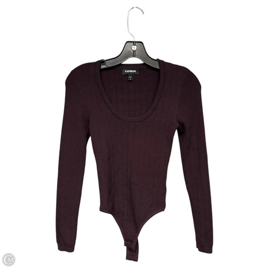 Bodysuit By Express In Maroon, Size: Xs