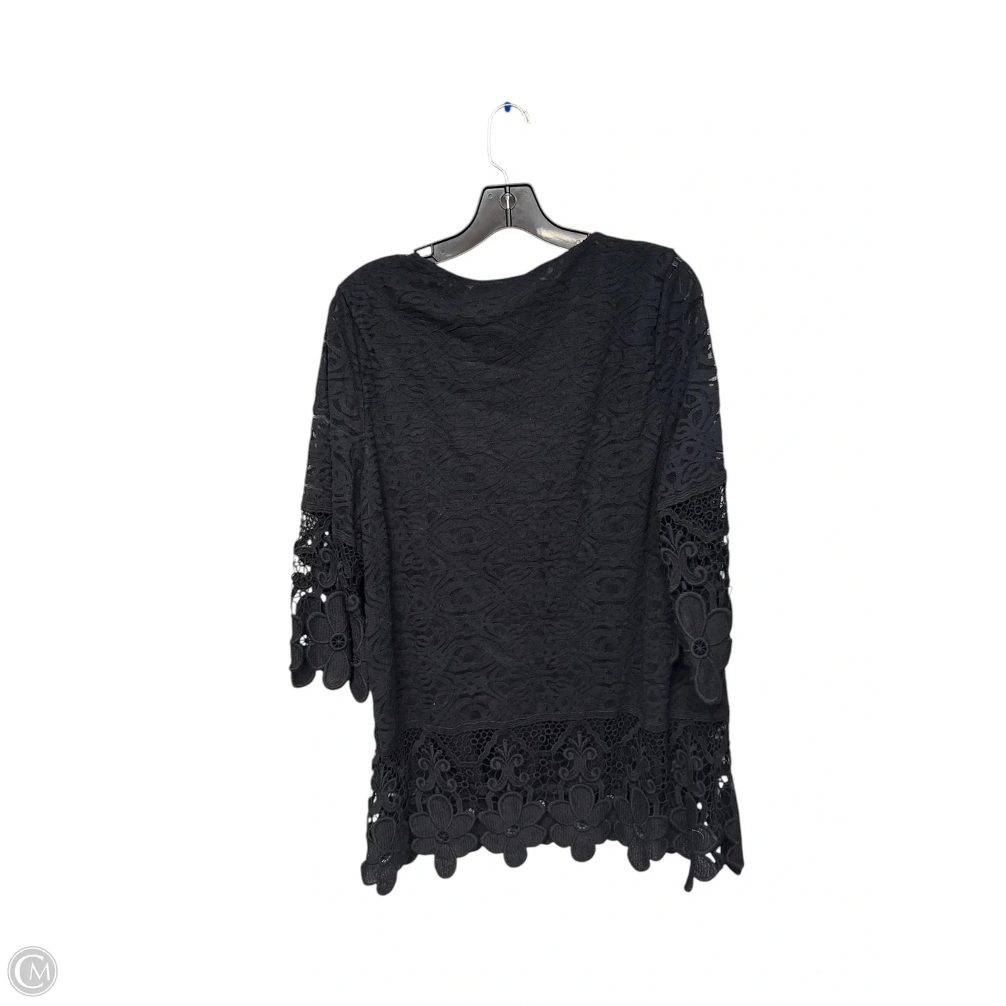 Top 3/4 Sleeve By Alfani In Black, Size: L