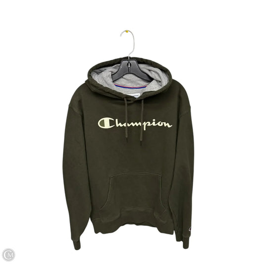Athletic Sweatshirt Hoodie By Champion In Green, Size: M