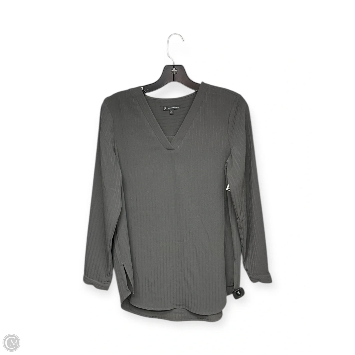 Top Long Sleeve By Adrianna Papell In Grey, Size: S