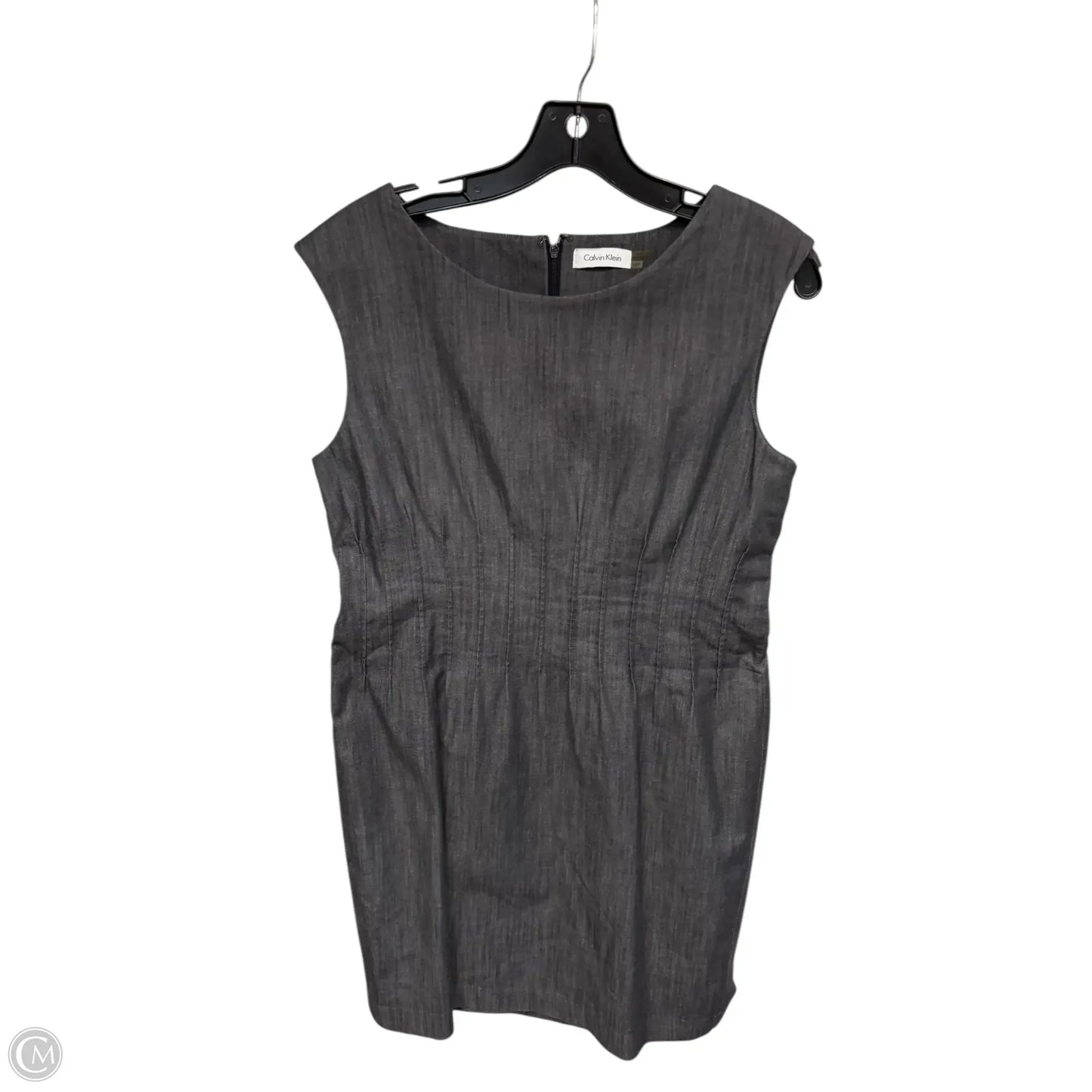 Dress Work By Calvin Klein In Grey, Size: 12p