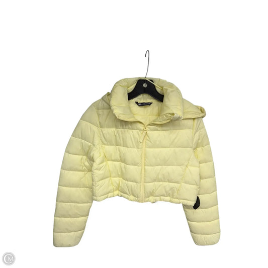 Jacket Puffer & Quilted By Zara In Yellow, Size: M