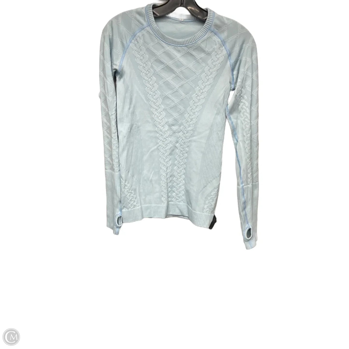Athletic Top Long Sleeve Crewneck By Lululemon In Aqua, Size: S