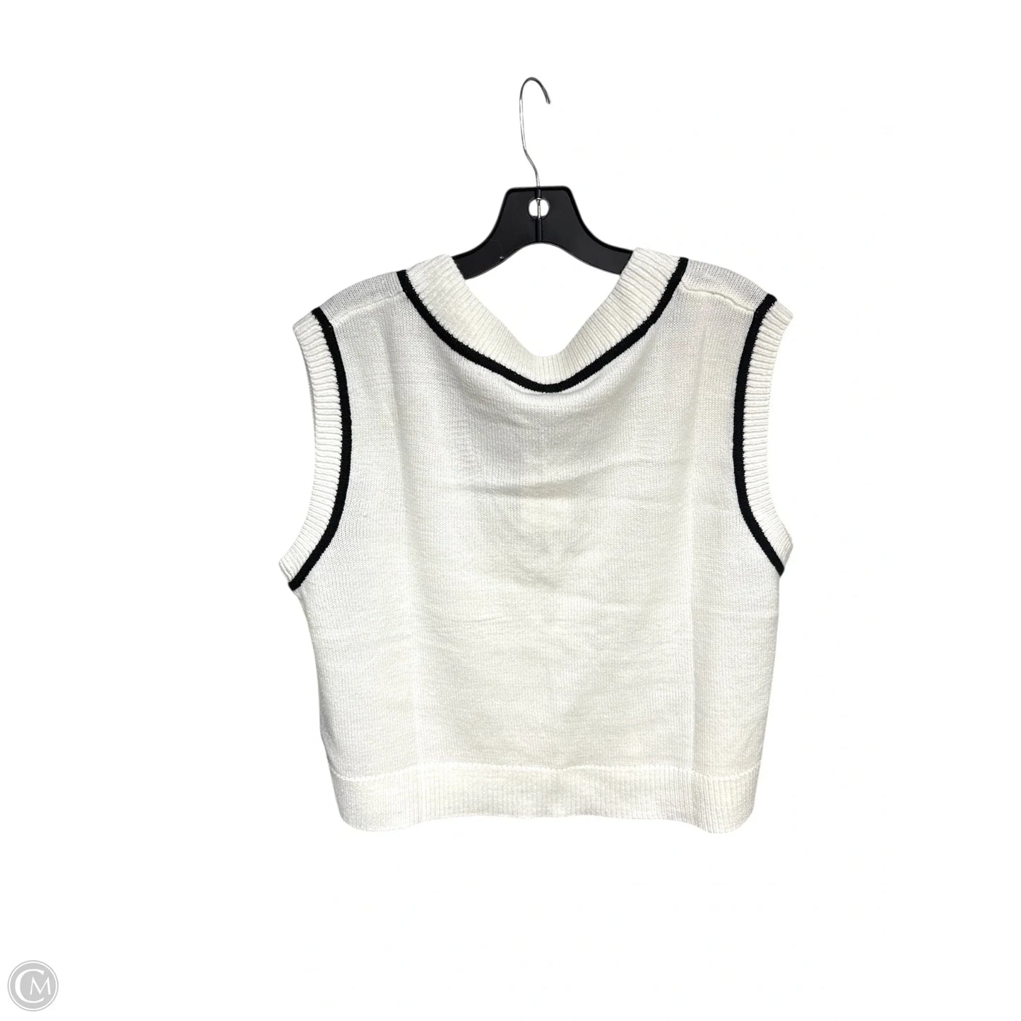 Vest Sweater By Divided In Black & White, Size: L