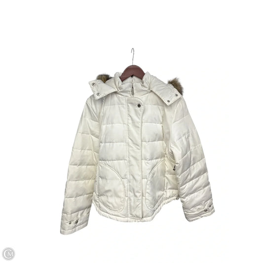 Coat Parka By Calvin Klein In Cream, Size: Xl
