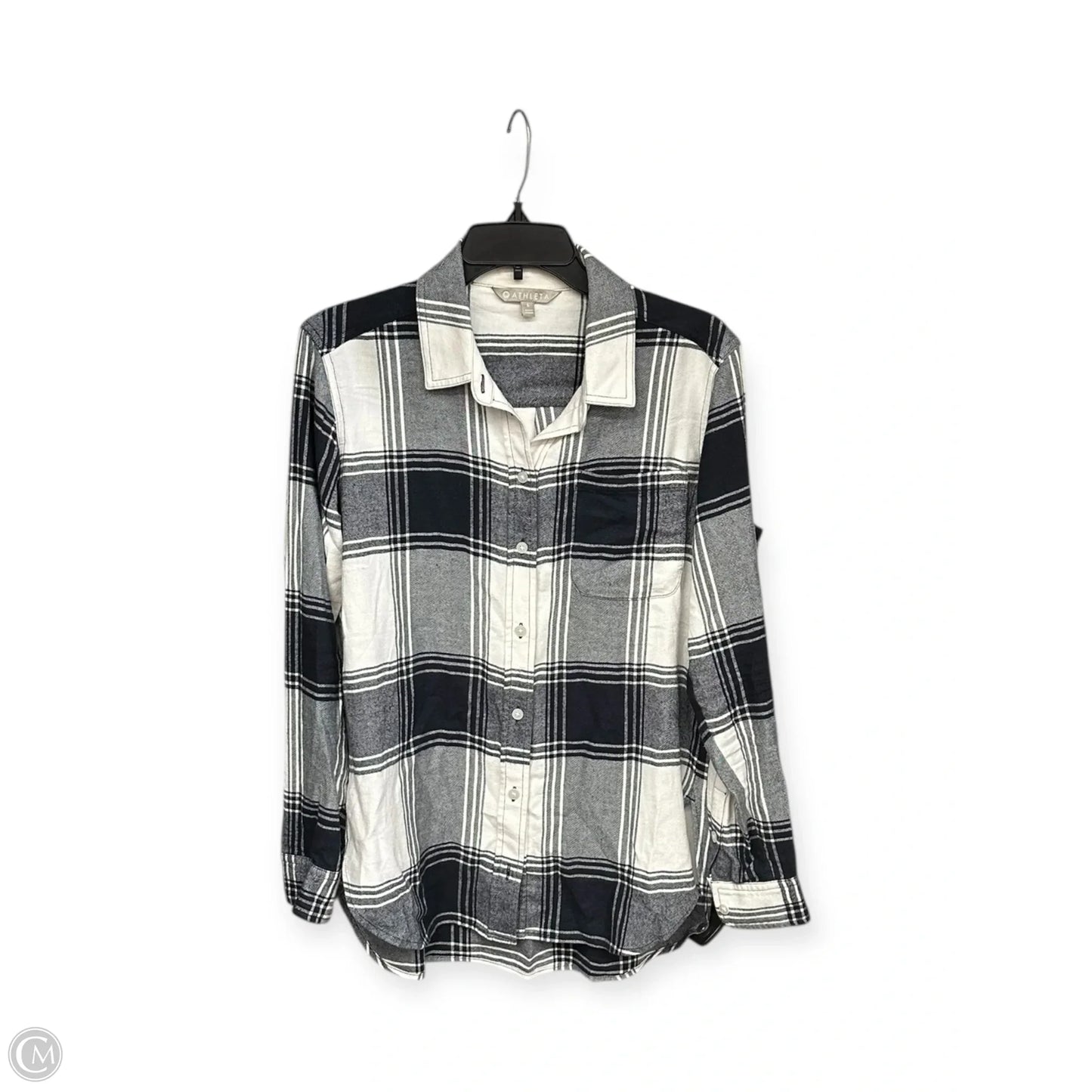 Top Long Sleeve By Athleta In Plaid Pattern, Size: S