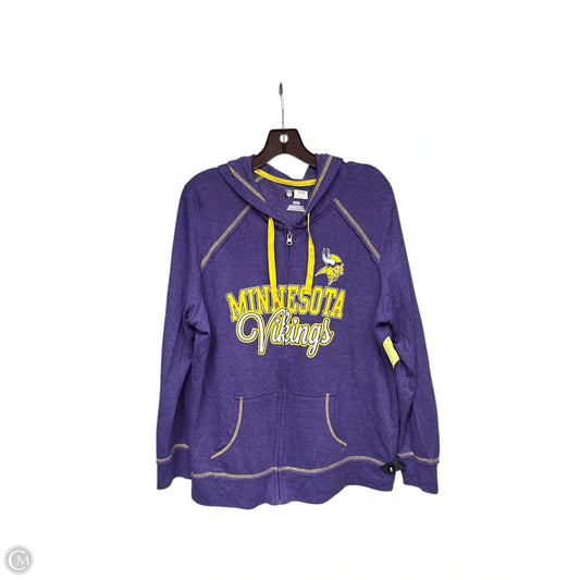 Athletic Sweatshirt Hoodie By Nfl In Purple & Yellow, Size: 2x