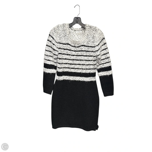 Dress Sweater By Calvin Klein In Black & White, Size: M