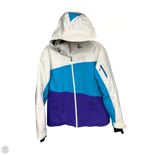 Coat Puffer & Quilted By Clothes Mentor In Blue & White, Size: 12