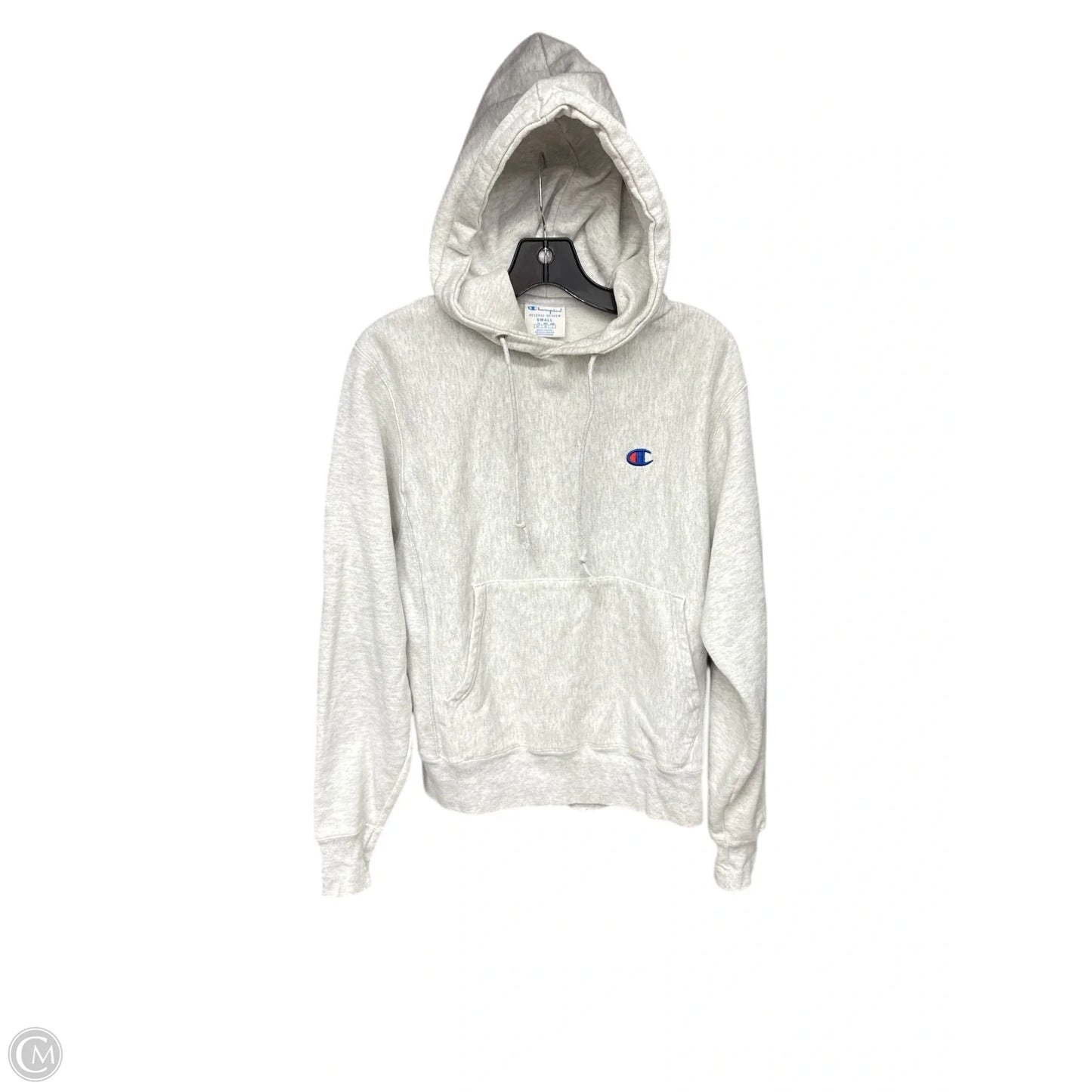 Athletic Sweatshirt Hoodie By Champion In Grey, Size: S