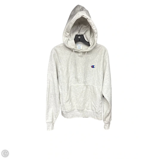 Athletic Sweatshirt Hoodie By Champion In Grey, Size: S