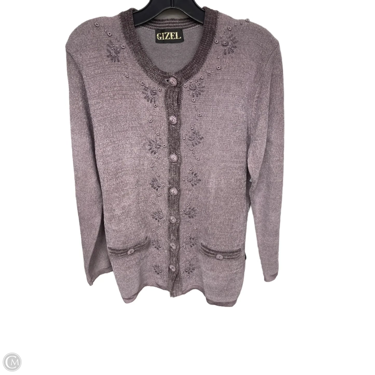 Sweater Cardigan By Cmf In Purple, Size: L