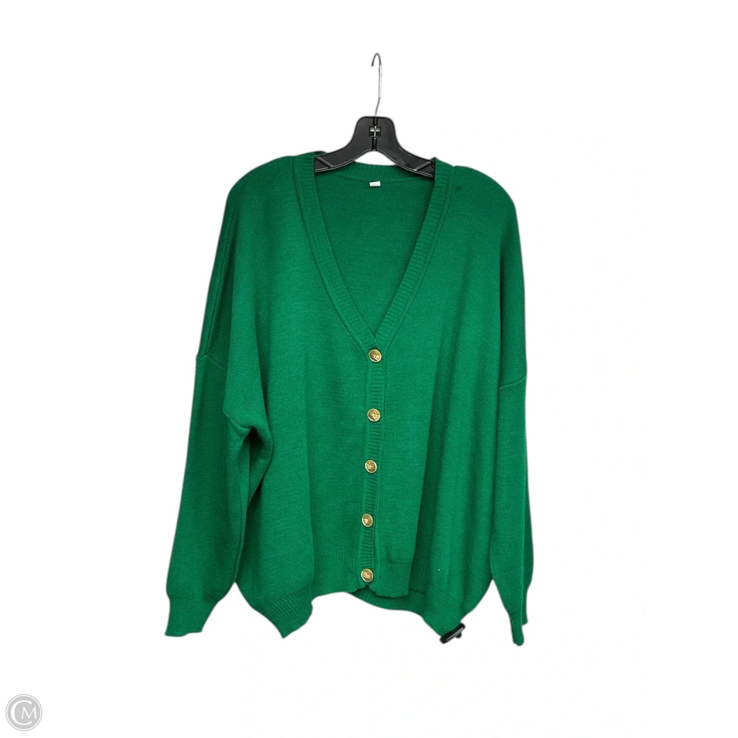 Sweater Cardigan By Clothes Mentor In Green, Size: L