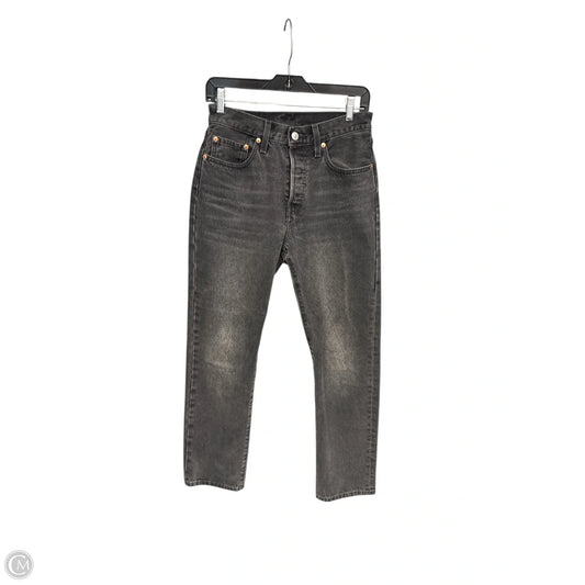 Jeans Straight By Levis In Black Denim, Size: S