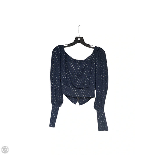 Blouse Long Sleeve By Cmc In Blue & Gold, Size: S