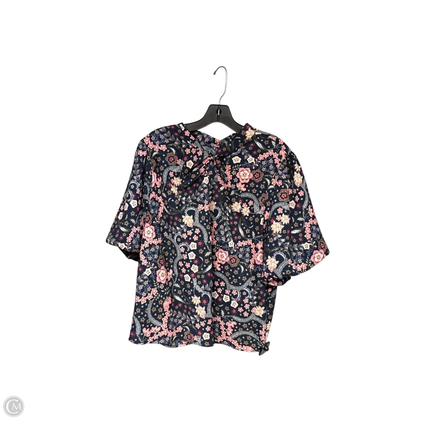 Top Short Sleeve By Loft In Blue & Pink, Size: Xl