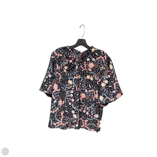 Top Short Sleeve By Loft In Blue & Pink, Size: Xl