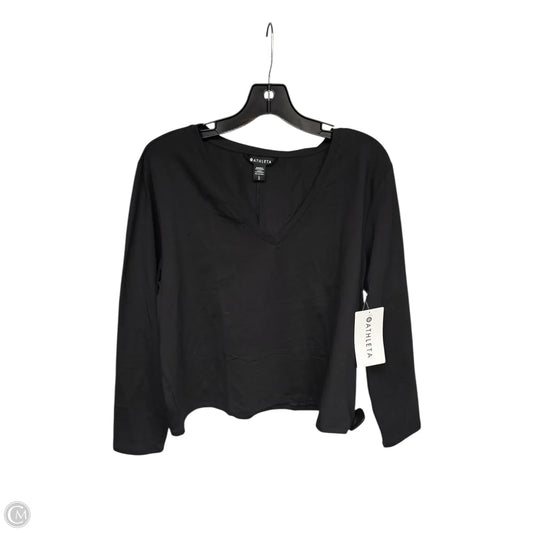 Athletic Top Long Sleeve Crewneck By Athleta In Black, Size: L