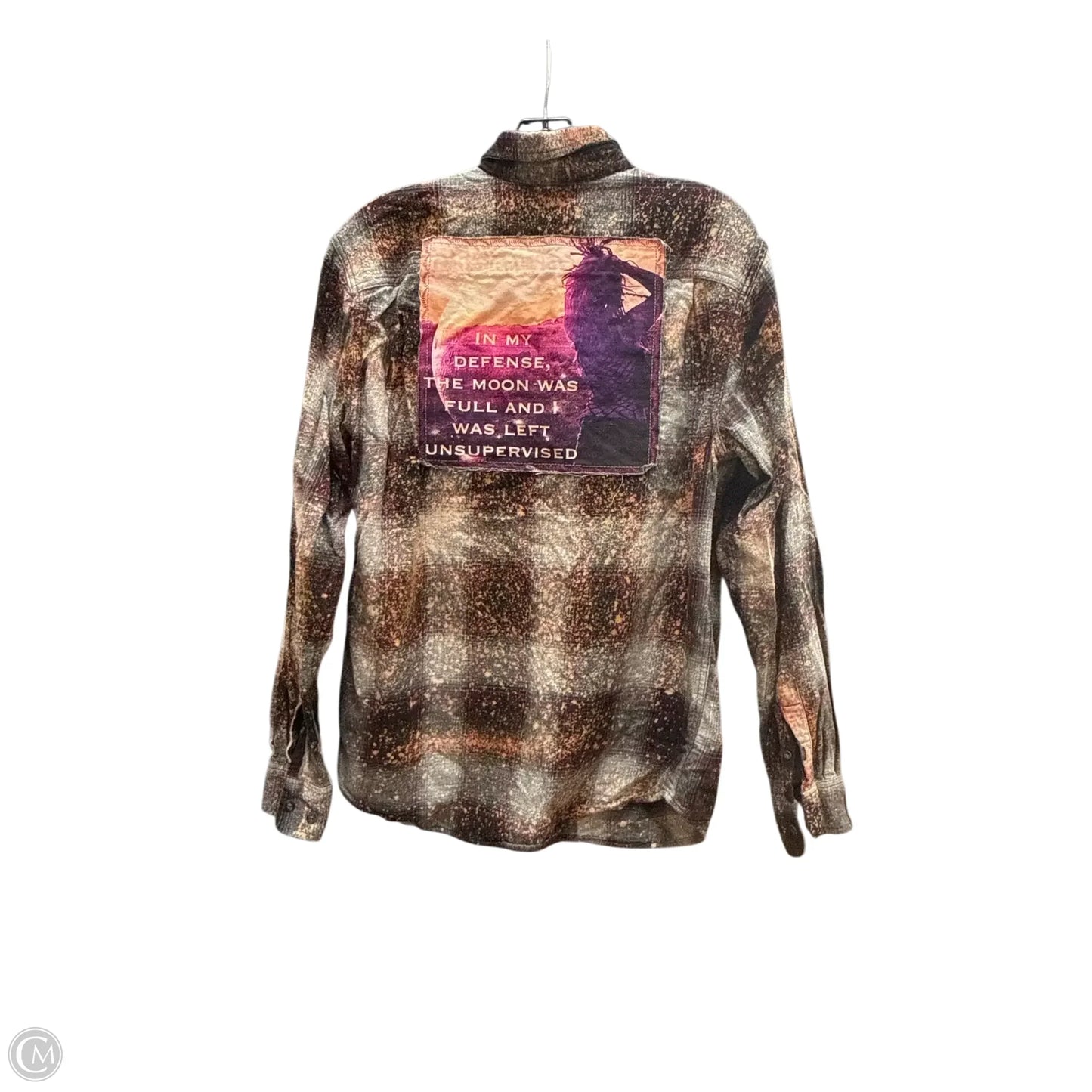 Top Long Sleeve By Clothes Mentor In Plaid Pattern, Size: M