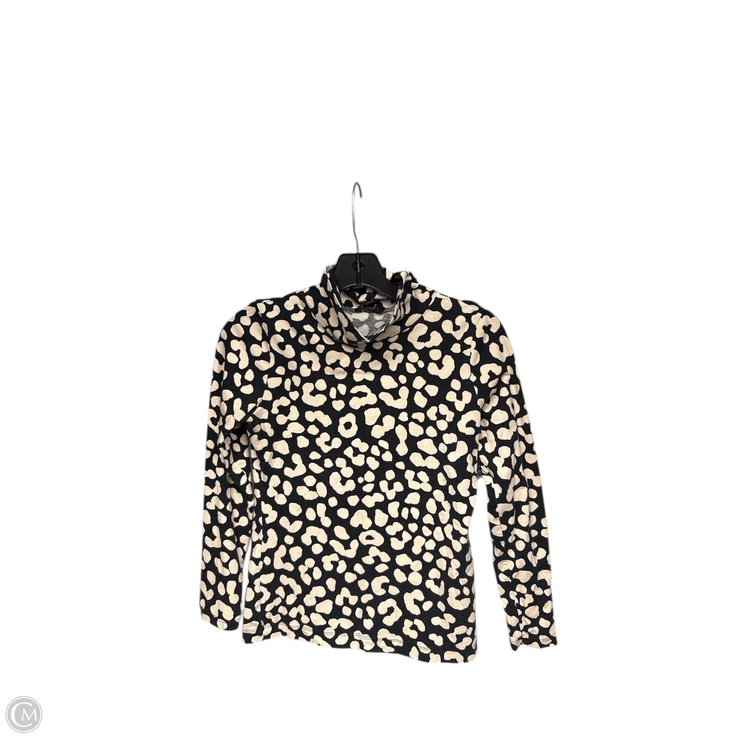 Top Long Sleeve By Ann Taylor In Black & Cream, Size: Xsp