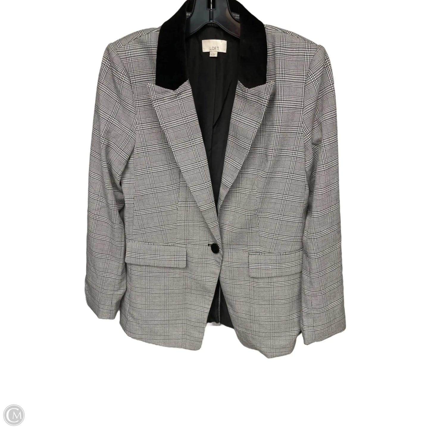 Blazer By Loft In Black & Grey, Size: 4