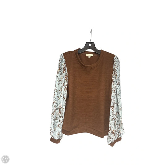 Top Long Sleeve By Clothes Mentor In Blue & Brown, Size: S