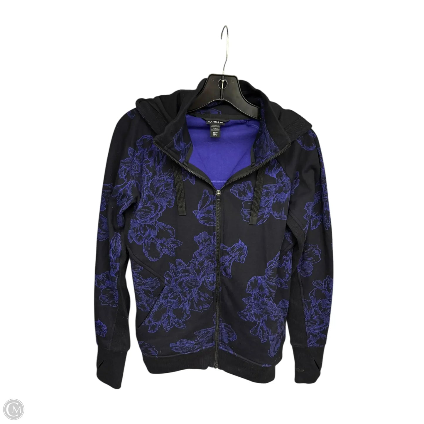 Athletic Jacket By Athleta In Black & Purple, Size: M